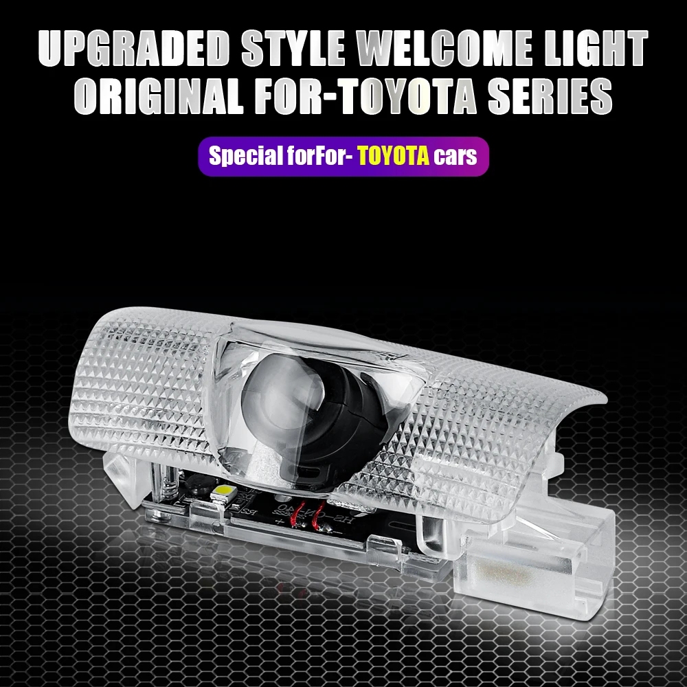 2/4Pcs Led Car Door Lâmpada De Boas Vindas Logotipo Projetor De Luz Para Toyota Camry Alphard Harrier Wish Vios Altis Avanza Innova Hilux Corolla Acessórios