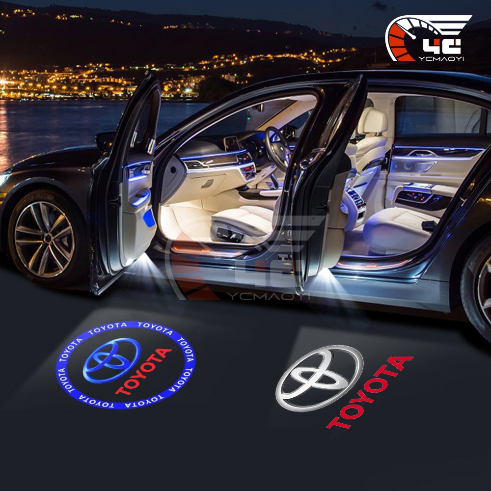 2/4Pcs Led Car Door Lâmpada De Boas Vindas Logotipo Projetor De Luz Para Toyota Camry Alphard Harrier Wish Vios Altis Avanza Innova Hilux Corolla Acessórios