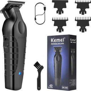 Aparador De Cabelo Sem Fio Kemei 2299 Barber Cordless 0mm Zero Gapped Clipper Detalhe Da Máquina De Corte De Acabamento Elétrico Profissional em Oferta na Shopee