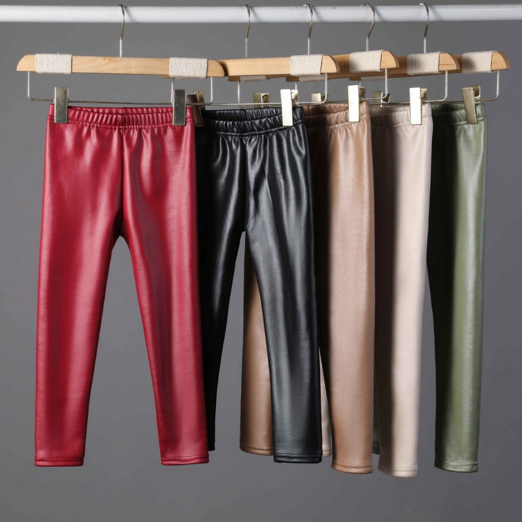 Detalhes do Calças De Couro De Inverno De Outono Espesso Para Crianças Candy Color Slim Warm Children's Girl Leggings