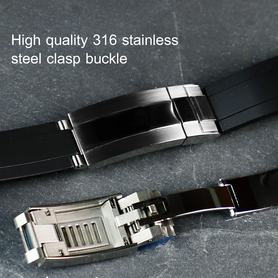 (Corte Por Nós Logo on) Pulseira De Relógio De Borracha De 20 Mm Para Rolex Watch Band Submariner Daytona GMT OYSTERFLEX