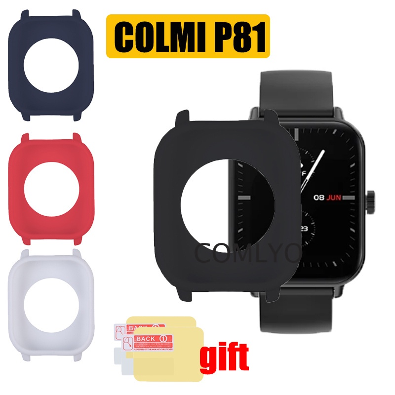 Para O Relógio COLMI P81 Case Smartwatch Inteligente Silicone Macio Meia Capa Protetora De Pára-Choques Película Ceen