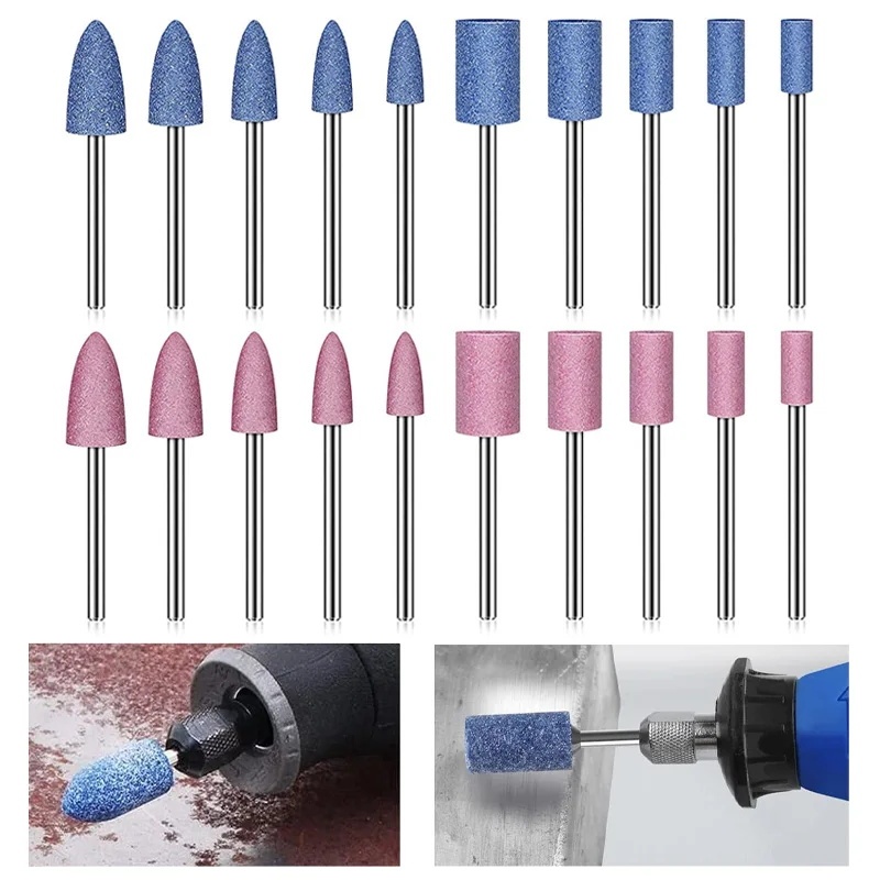 Jogo Pedras De Moagem Para Furadeira 5/10PCS Polimento Abrasivo Montado Pedra Ferramenta Rotativa Rebolo