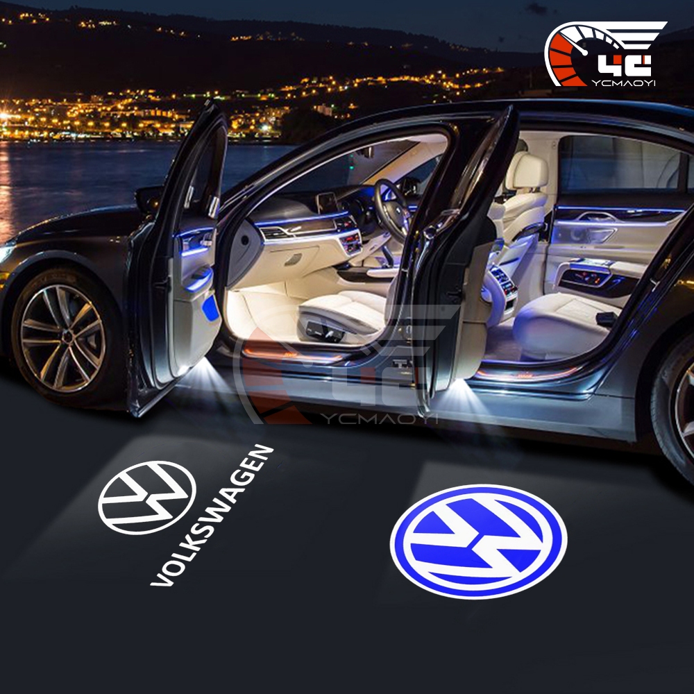 2/4Pcs Porta Do Carro LED Luz De Boas-Vindas Projetor Laser Lâmpadas De Cortesia Para Volkswagen Golf Passat Jetta Magotan Touareg Tuguan Touran Sagitar Eos T-ROC Acessórios