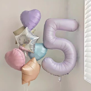 Balão De Festa De Aniversário Light Purple Number Balloon 42inch Feliz Balões Digitais Gigantes Bouquet Idade Decoração Girl Ballon Baby Supplies em Oferta na Shopee