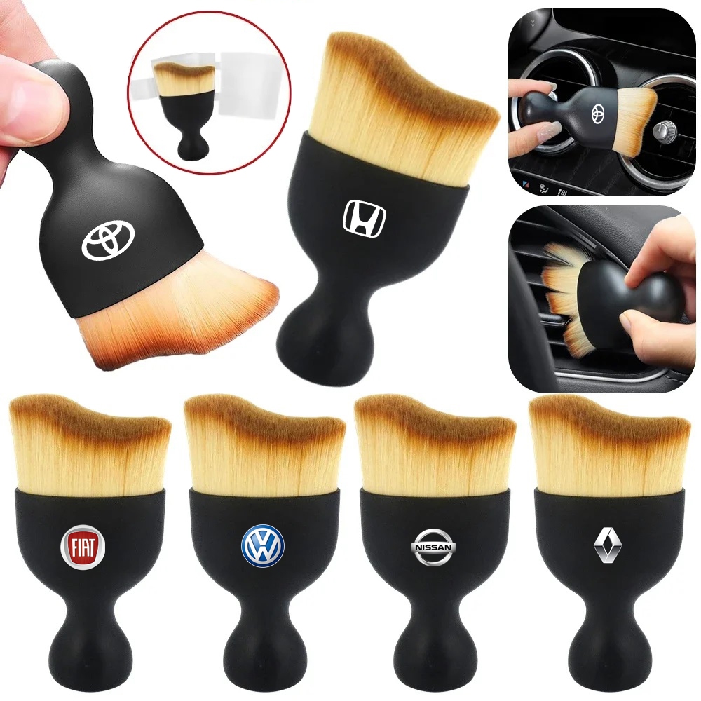 Escova De Limpeza Do Interior Carro Com Tampa Centro De Saída De Ar Condicionado Pequeno Console De Escovas Ferramenta De Remoção De Poeira