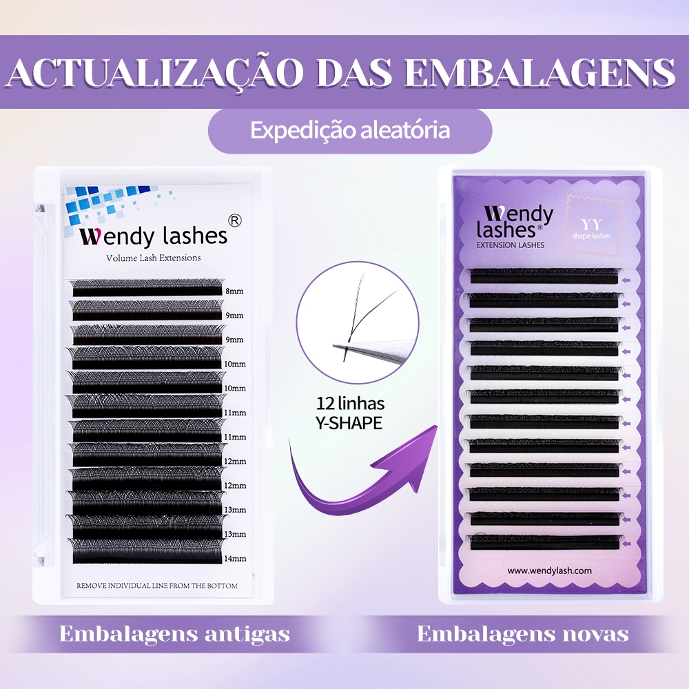 Wendy YY Shape Eyelash Extension Fox Eyes Duas Dicas De Maquiagem De Pestanas De Volume Brasileiro