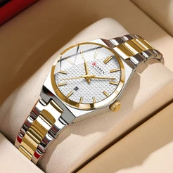 CURREN Relógio Feminino Nova Marca Original Ponteiro Luminoso Genuíno Moda Simples Negócios De Lazer Aço Inoxidável Impermeável 8439 XL