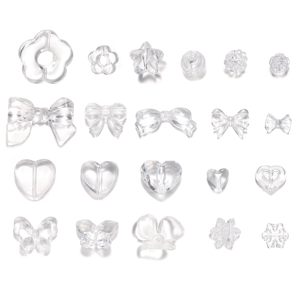 St.kunkka 10 peças de contas transparentes acrílicas, várias contas mistas transparentes usadas para fazer colares de pulseiras com miçangas DIY