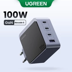 Carregador Rápido UGREEN GaN 100W 3C1A USB C A Novo Nexode Air Series 3 Portas Para iPhone Macbook/iPad Mini