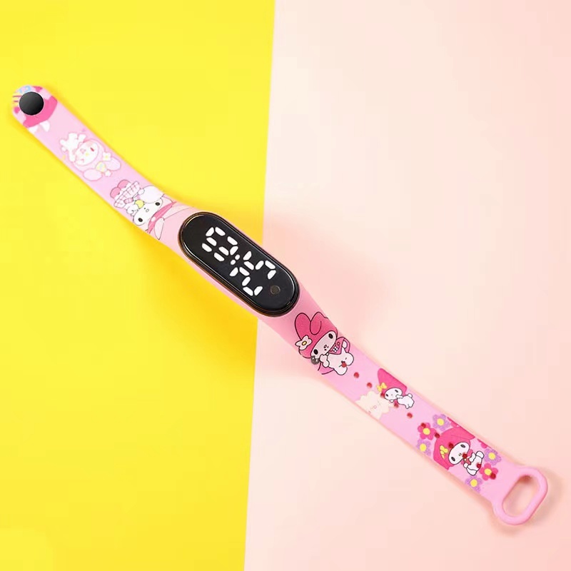 Kuromi Melody Kitty Stitch Relógio Eletrônico Para Crianças Anime Picture Print Pulseira Fofa Presente De Estudante