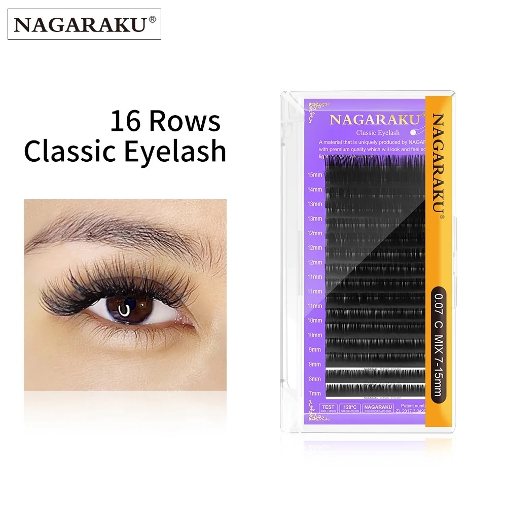 NAGARAKU Classic Extensões Individuais De Cílios De Um Comprimento Volume Russo Falsos Vison em Oferta na Shopee