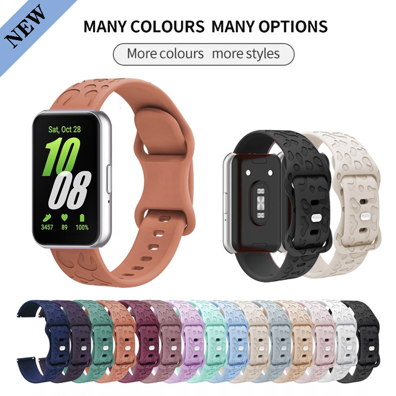 Faixa Gravada De Silicone Leopard Para Samsung Galaxy Fit 3 Fit3/Com Conector