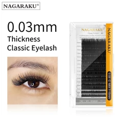 Nagaraku Cílios Postiços Preto Fosco De Extensão De Cílios 0.03 7~15mm Extensão De Cílios Individual