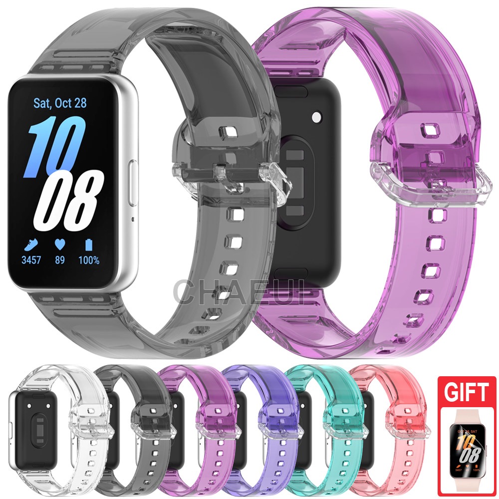 Bracelete De Fita Transparente De Silicone Para Galaxy Fit 3