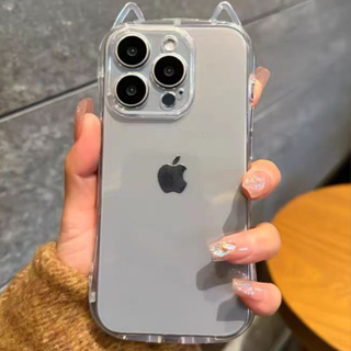 3D Transparente Orelhas De Gato TPU Macia À Prova De Choque Case Capinha Capa Para iPhone 15 14 13 12 11 Pro Max Plus X XS XR 7 8 Plus em Oferta na Shopee