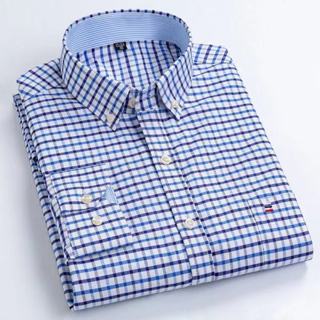 Casual 100% Algodão Manga Longa Oxford Plus Size Camisa Social Masculina Estilo Coreano Homem Blusa em Oferta na Shopee