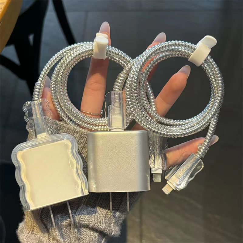 Protetor De Bobinador De Cabo Transparente Para IPhone 18W 20W Cobertura Do Carregador Caixa De Carregamento Rápido De Dados Cabeça De Fio Proteção Anti-Mordida em Oferta na Shopee