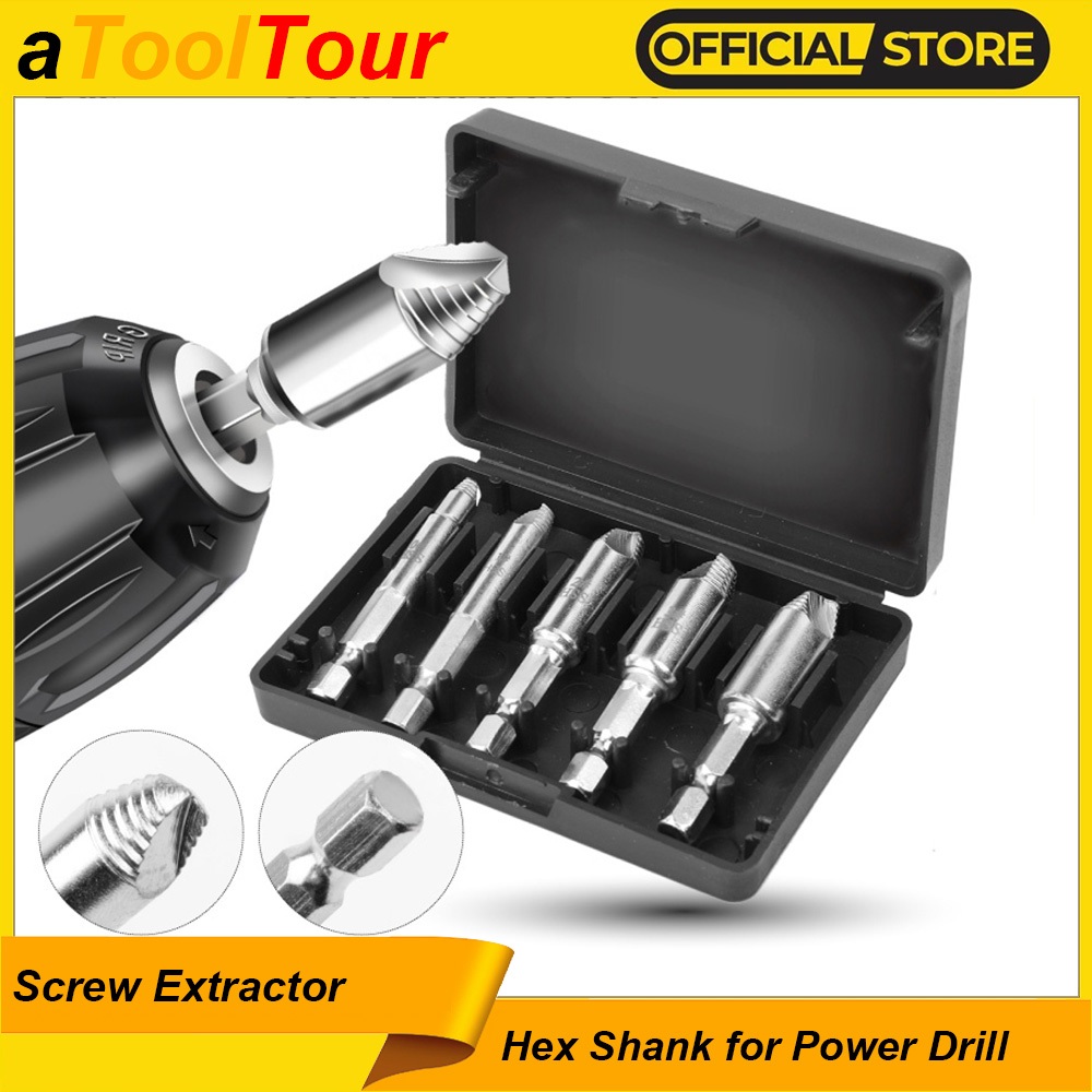 Extrator De Parafuso Danificado Conjunto De Broca Tira Cabeça Quebrada Extrato Torneira Removedor Reverso Remover Veloci