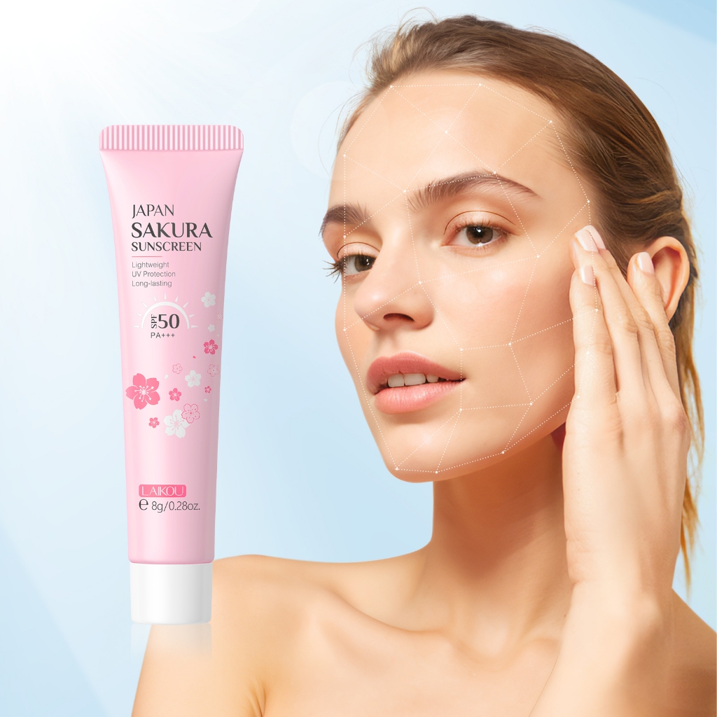 LAIKOU Protetor Solar Facial Sakura SPF50 PA + + De Longa Duração À Prova D'água 8g
