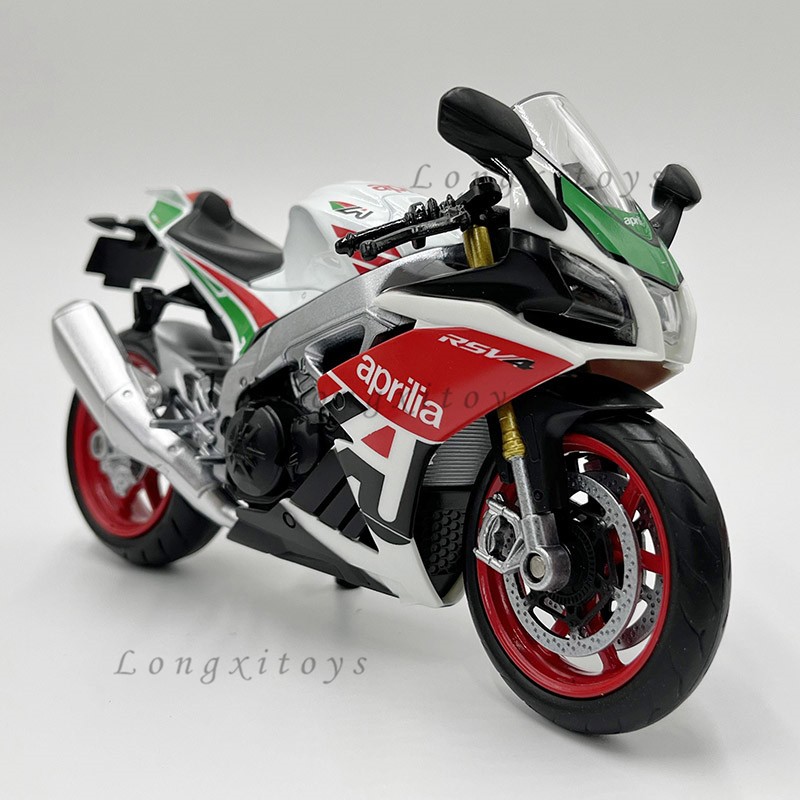 1 : 12 Makeda Diecast Motocicleta Modelo Brinquedo Aprilia RSV4 RR1000 Réplica Em Miniatura Com Roda Acessória