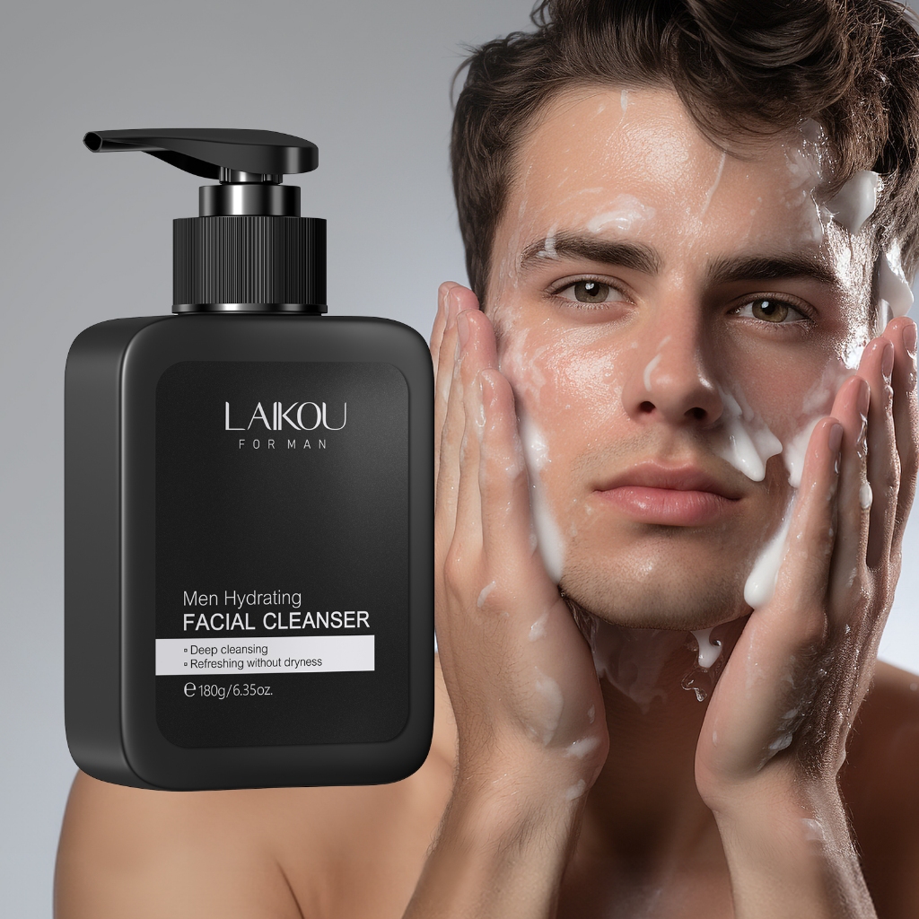 Limpador Facial Hidratante Aminoácido Para Homens-LAIKOU Homem 180g Controle De Óleo De Limpeza Profunda Refrescante Sem Secagem Melhora A Pele Com Acne Revitalize - Beauty