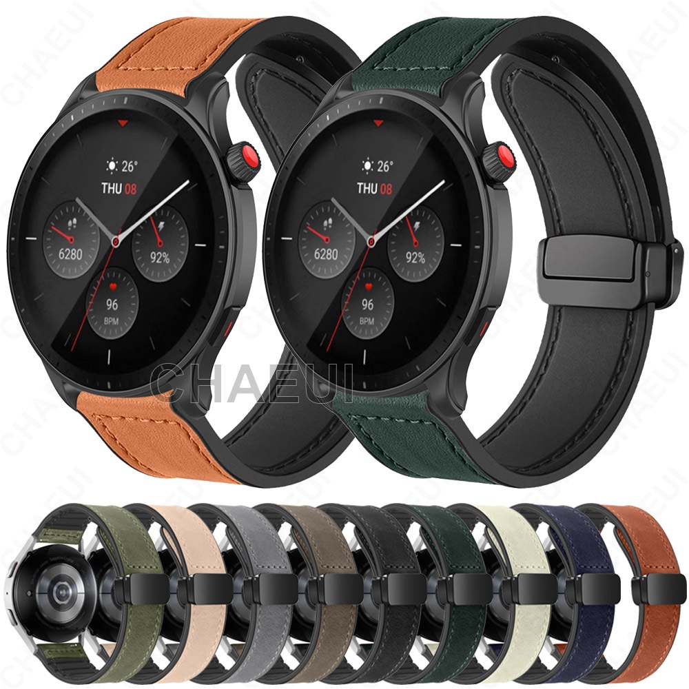 Pulseira De Silicone De Substituição De Couro Para Amazfit GTR 4 3 Pro 2 / Balance 2 / Cheetah Pro / GTR Mini / Active 2