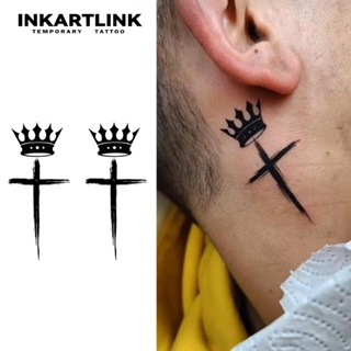 Inkartlink Crown Cross Adesivos De Tatuagem Temporária À Prova D'água Tatuagens Falsas Semipermanentes De Longa Duração em Oferta na Shopee
