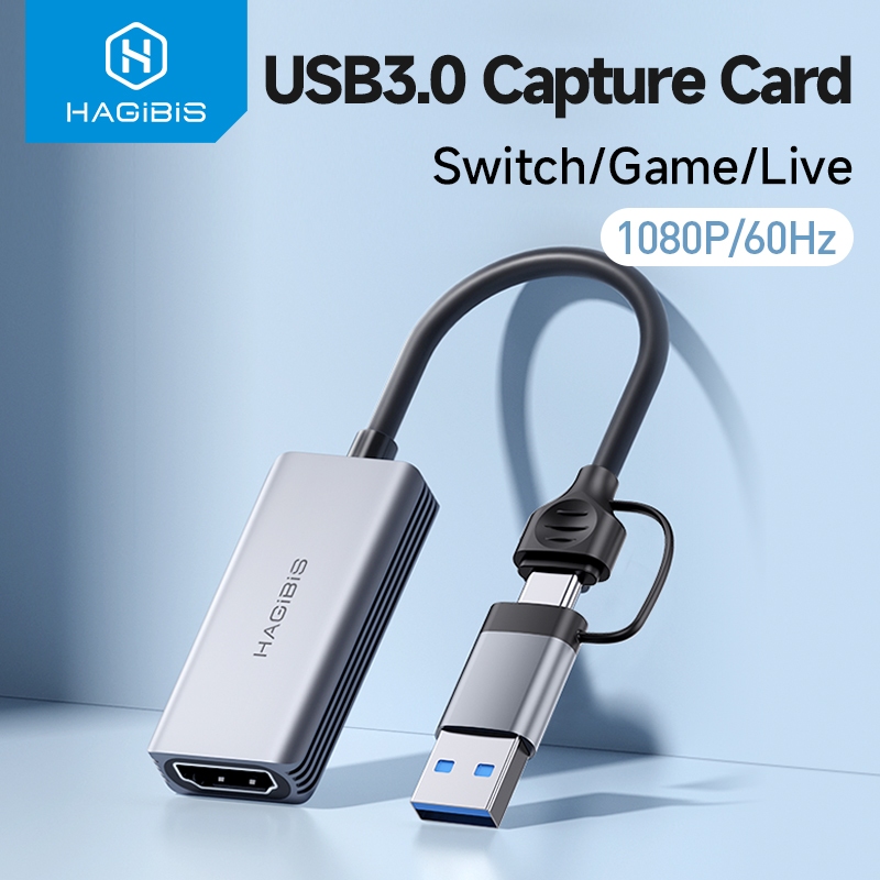 Placa De Captura De Vídeo Hagibis USB 3.0 Compatível Com HDMI Para/Tipo-c Game Grabber Record ms2130 Switch Xbox PS4/5 T