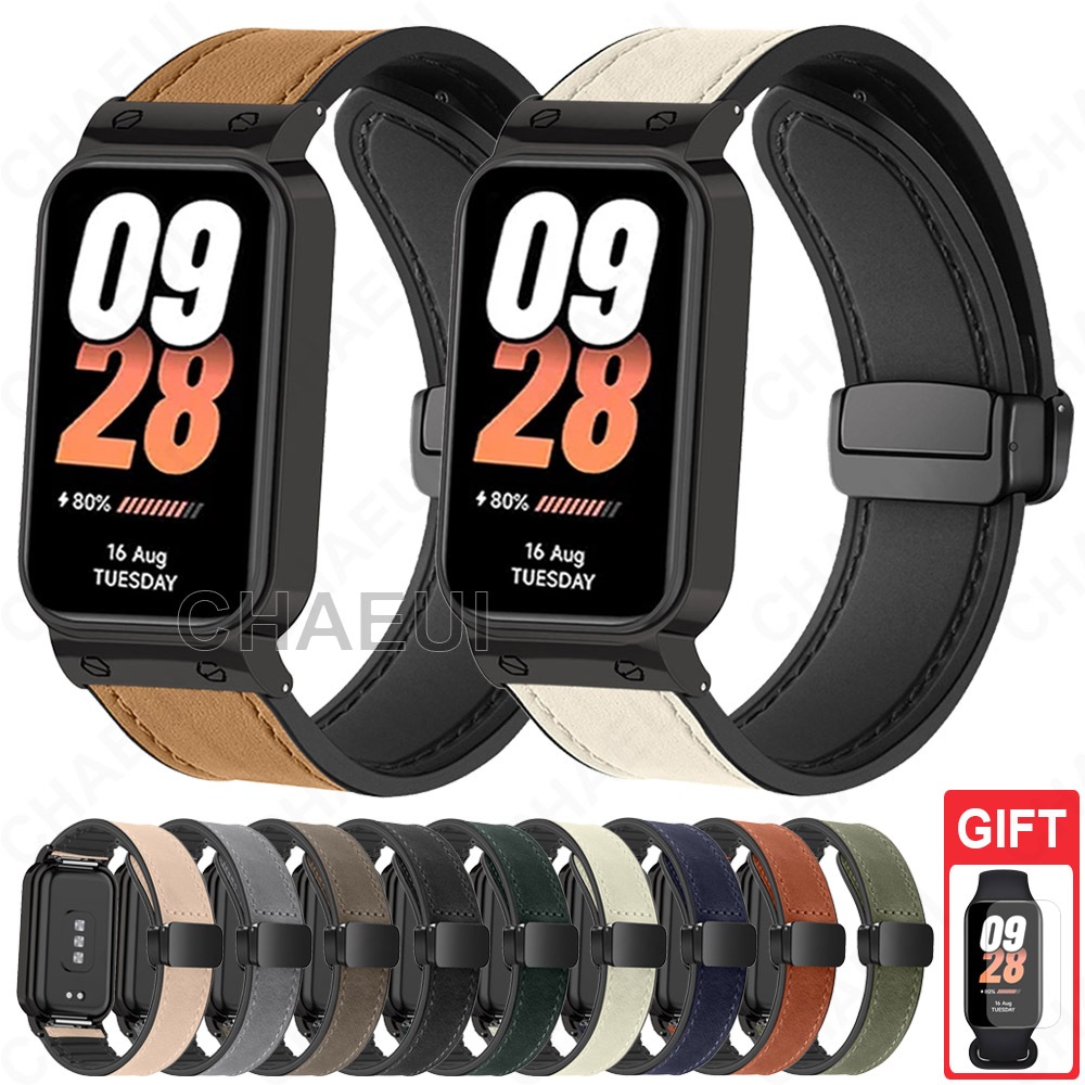 Pulseira De Couro Acessórios De Silicone Para Xiaomi Smart Band 8 9 Active / Redmi Smart Band 2 3