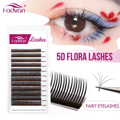 FADVAN 5D Pestanas Flora Easy Fan Indivudual Spike Eyelash Extensões De Pré-Fabricadas Volume Ventiladores Wispy Lash 12 Linhas