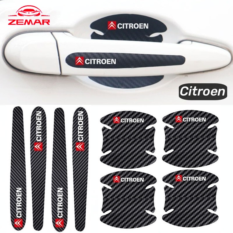 4/8Pcs Citroen fibra de Corpo Carro Porta Tigela Adesivo Do Protetor de Proteção Da Autocolante anti-Riscos automotivo for Citroen c4 c5 c3 Aircross e-c4 DS5 DS7