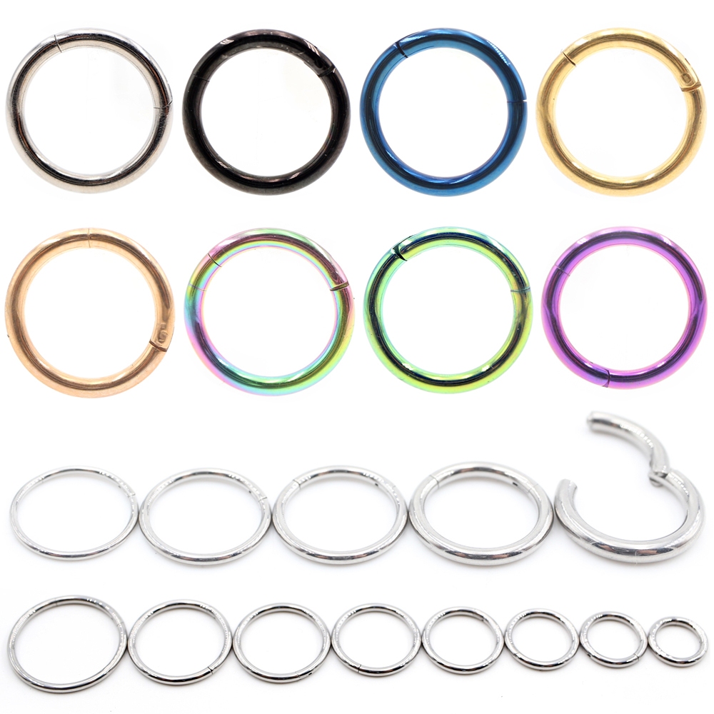 Alisouy 1 Peça De Titânio Narina Segmento Articulado Clipe De Orelha Mamilo Nariz Anéis Brincos De Argola Cativo Helix T em Oferta na Shopee