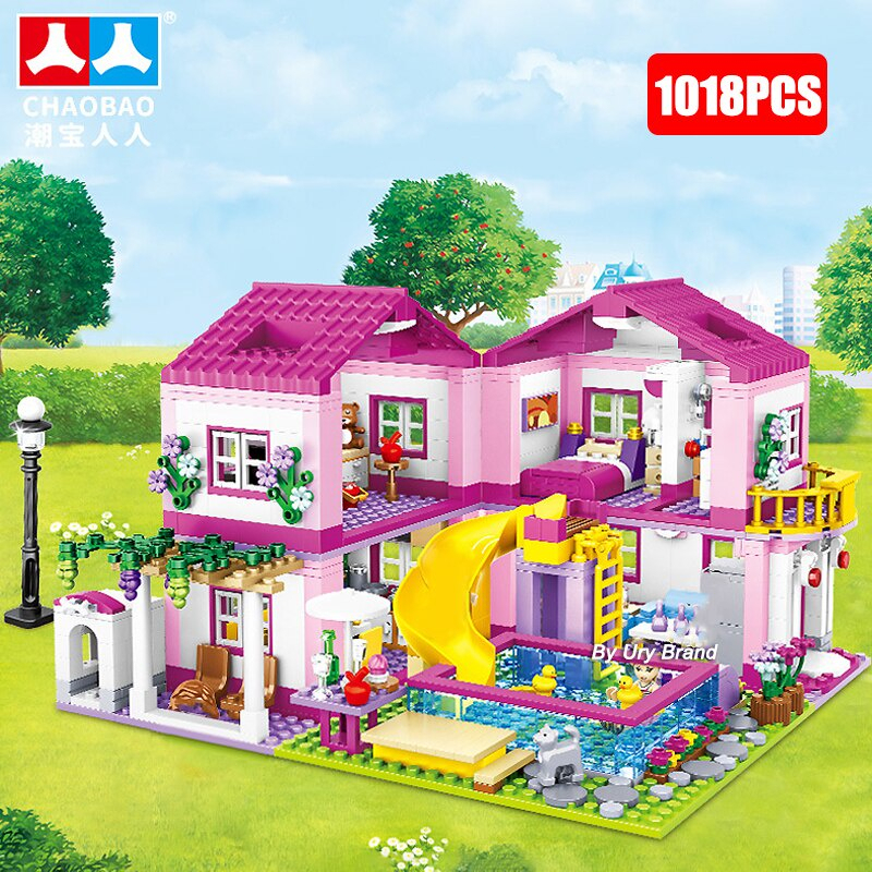 1018 pçs compatível Lego menina princesa bloco de construção brinquedo conversível verão Villa montagem educacional brinquedo jogar casa castelo presente em Oferta na Shopee