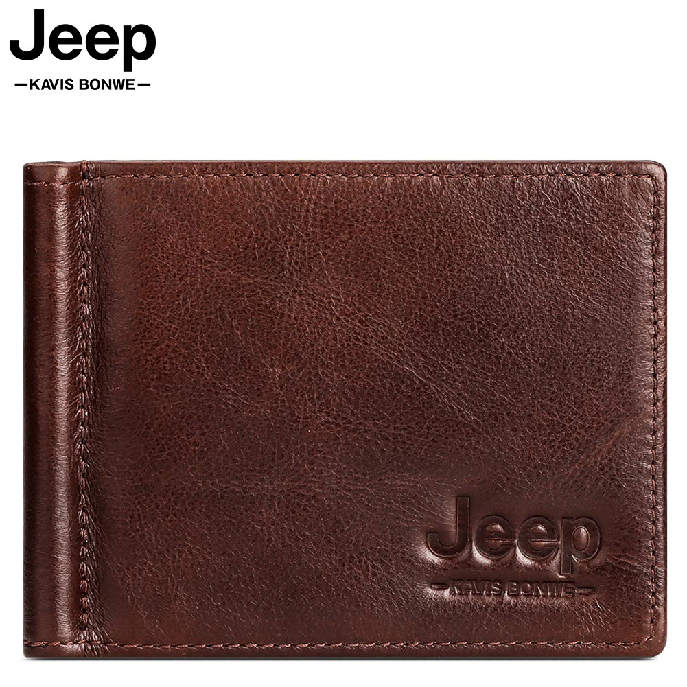 Homens Clipe De Dinheiro Couro Bifold Masculino Bolsa Horder Cartão Carteira Masculina Magro Braçadeira