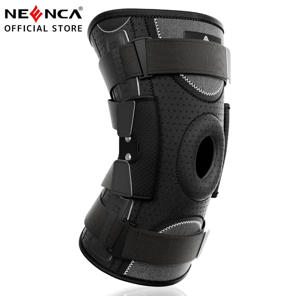 NEENCA Joelheira Profissional Para Esporte , Suporte De Joelho Com Articulação Ajustável Estabilizadores Laterais Removíveis & Almofada De Gel Patella , Artrite , Lágrima De Menisco , Knee , ACL , PCL