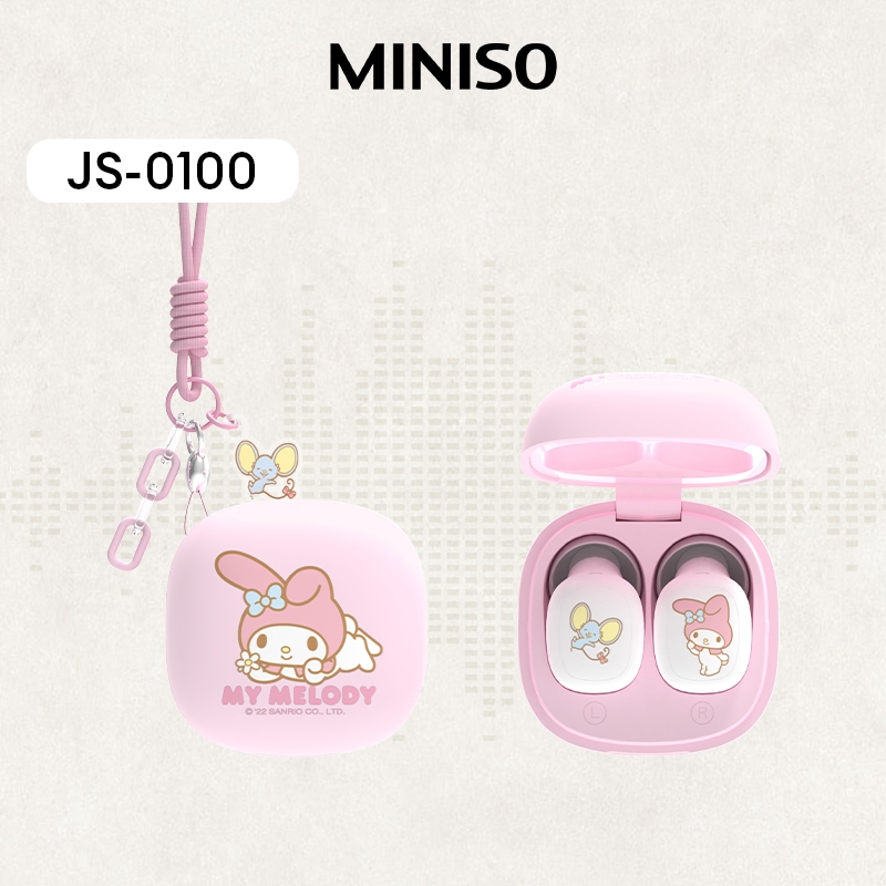 Miniso × Sanrio JS-0100 Fone De Ouvido Sem Fio Bluetooth HIFI Sound HD Chamada Cancelamento Inteligente De Ruído Microfone 5.1