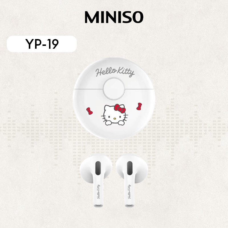 Miniso × Sanrio YP-19 Fones De Ouvido Sem Fio Bluetooth HIFI HD Call Cancelamento Inteligente De Ruído 5.2