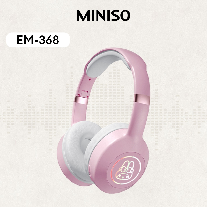 Miniso × Sanrio EM-368 Fone De Ouvido Bluetooth Sem Fio Jogo De Redução De Ruído Físico De Baixa Latência RGB Luz Ambiente 5.2