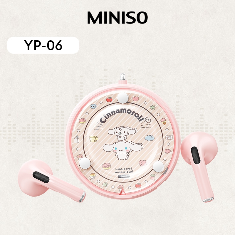 Miniso × Sanrio YP-06 Fones De Ouvido Bluetooth Hd Call Surround Microfone Sensível Ao Som 5.3