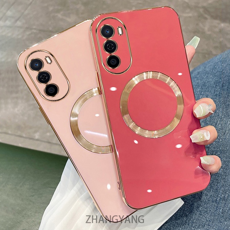 Moto G52 2022 G82 G71S Estojo De silicone Galvanizado TPU Com Simples De Sucção Magnética E Lente anti-Queda