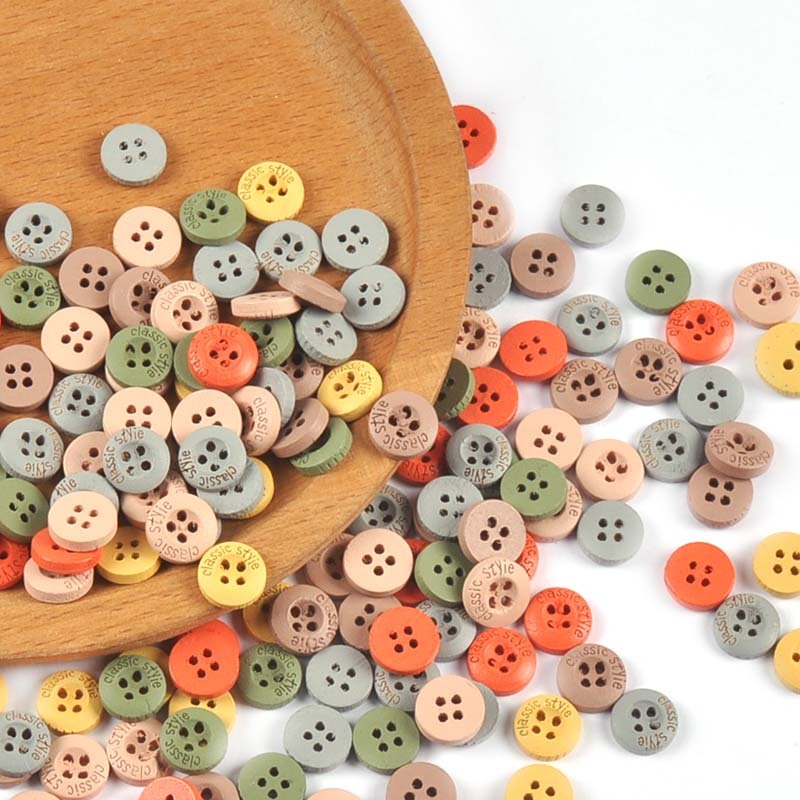 100Pcs 1cm 4 Buracos Botões De Madeira Redondos De Fundo Plano Para Roupas De Bricolage Artesanato De Ornamento Suprimentos De Costura Decoração Feita À Mão CP3386