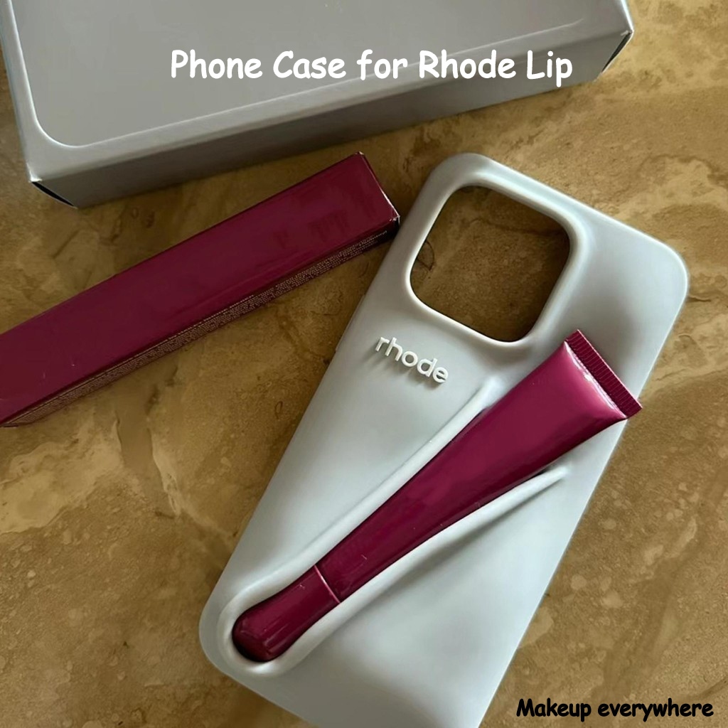 Rhode Lip Case Capa Para Telefone Lip Gloss 2 Em 1 Silicone Líquido Porta Durable Full-Protection Câmera