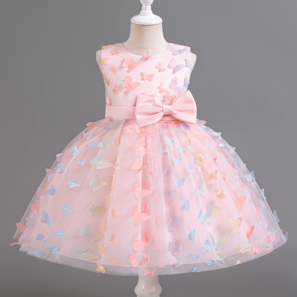 NNJXD Vestido De 3-8 Anos Menina 3D Rainbow Princesa Borboleta Festa De Aniversário Tutu em Oferta na Shopee
