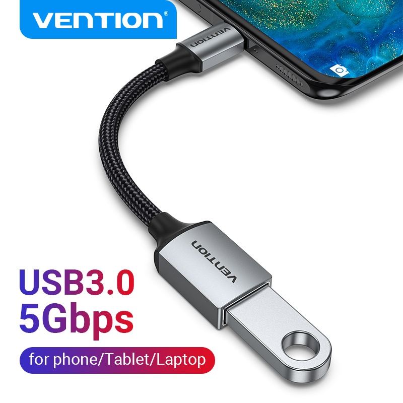 Vention Cabo Adaptador Otg Tipo C Usb 3.0 Macho Para Fêmea De Alta Velocidade  5Gbps Conector Celular Tablet em Oferta na Shopee