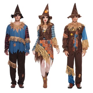 Fantasia De Horror Adulto Espantalho Casal De Luxo Palha Halloween Fantasma De Campo De Arroz Carnaval