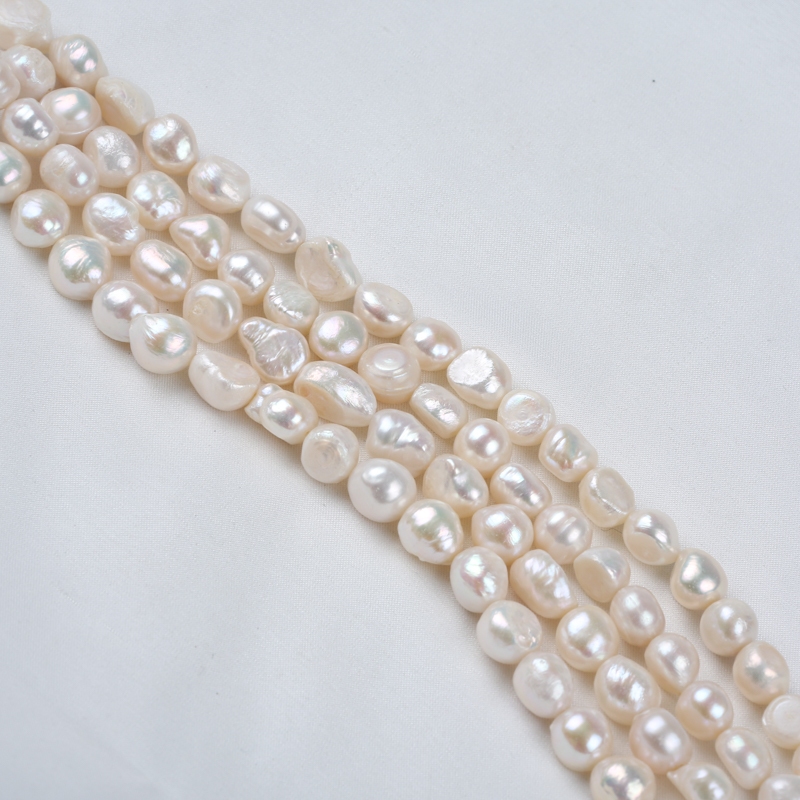 18cm 8-9mm Fio De Pérolas Naturais De Água Doce Com Furo Reto Para Confecção De Jóias em Oferta na Shopee
