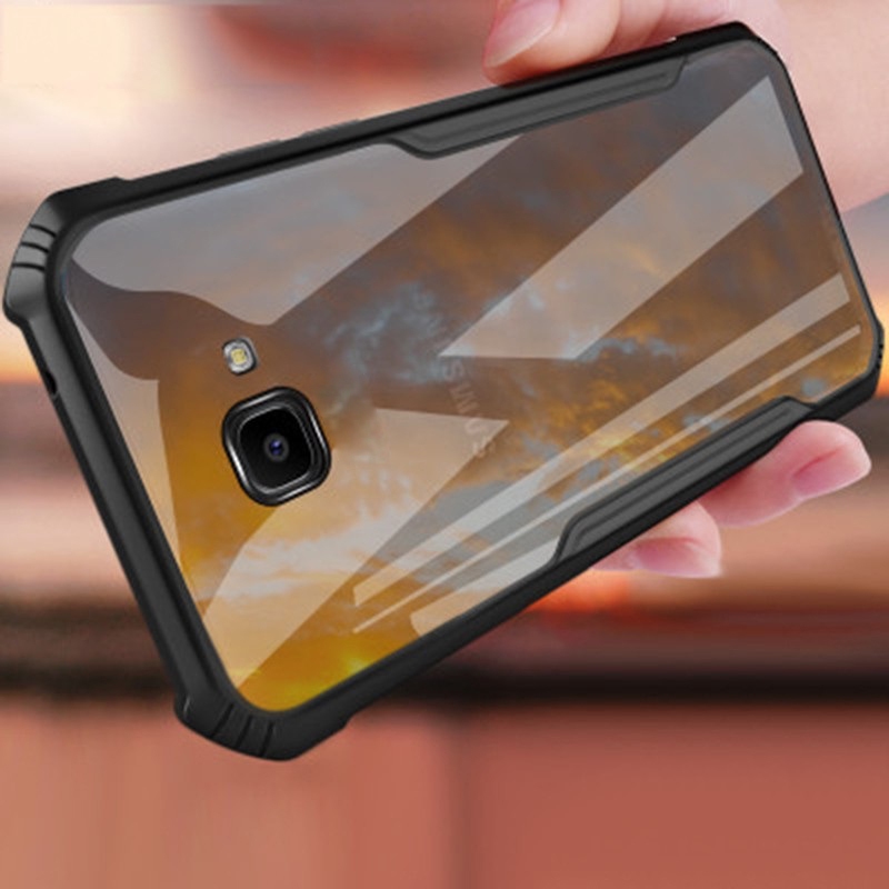 Caixa Traseira Acrílico Transparente Para Samsung Galaxy A9 Pro 2016 , SM-A9100 TPU Soft Shockproof Bumper Protect Coque