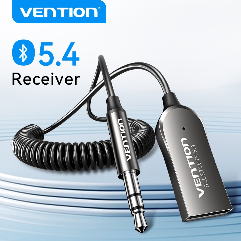 VENTION Receptor Bluetooth 5.4 Adaptador Mãos-Livres Kits Para Carro AUX Audio 3.5mm Jack Stereo Music 10m Sem Fio Alto-Falante De