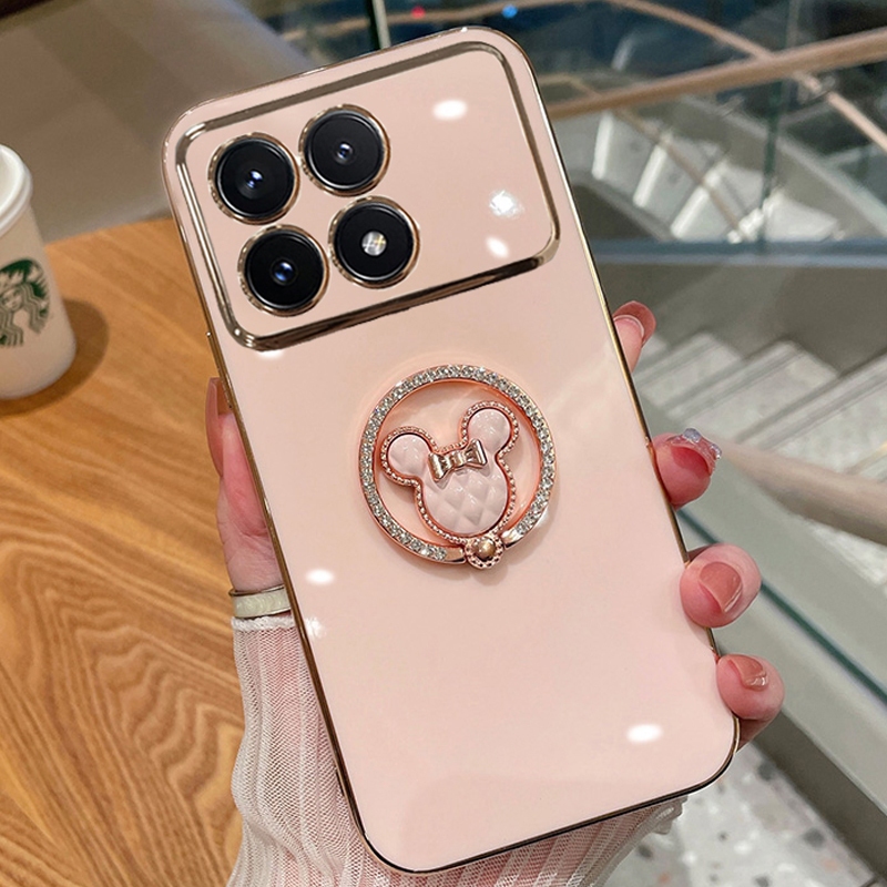 POCO X6 5G POCO X6 Pro 5G POCO M6 Pro 4G POCO F6 Pro Caixa Macia De Silicone Para Cobertura De rhinestone Mickey